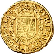 Spain 2 Escudos Felipe V Seville 1721 S J KM# 325 PHILIPPUS V DEI GRA coin obverse Spain 2 Escudos Felipe V Seville 1721 S J KM# 325 PHILIPPUS V DEI GRA coin obverse