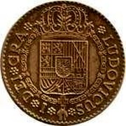 Spain 2 Escudos Sevilla 1724 J KM# 330 LUDOVICUS I DEI GRA coin obverse Spain 2 Escudos Sevilla 1724 J KM# 330 LUDOVICUS I DEI GRA coin obverse