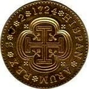 Spain 2 Escudos Sevilla 1724 J KM# 330 HISPAN ARUM REX S J 2 1724 coin reverse Spain 2 Escudos Sevilla 1724 J KM# 330 HISPAN ARUM REX S J 2 1724 coin reverse