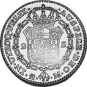 Spain 2 Escudos Carlos III 1788 M KM# 417.1a 2 S IN UTROQ FELIX AUSPICE DEO M M coin reverse Spain 2 Escudos Carlos III 1788 M KM# 417.1a 2 S IN UTROQ FELIX AUSPICE DEO M M coin reverse