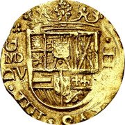 Spain 2 Escudos Philip IV 1651 G M KM# 51.1 PHILIPPVS IIII D G MD V II coin obverse Spain 2 Escudos Philip IV 1651 G M KM# 51.1 PHILIPPVS IIII D G MD V II coin obverse