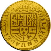Spain 2 Escudos Valencia 1707 V F KM# 282 PHILIPVS V DEI GRAT coin obverse Spain 2 Escudos Valencia 1707 V F KM# 282 PHILIPVS V DEI GRAT coin obverse