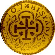 Spain 2 Escudos Valencia 1707 V F KM# 282 HISPANIARUM REX 1707 V 2 F 2 coin reverse Spain 2 Escudos Valencia 1707 V F KM# 282 HISPANIARUM REX 1707 V 2 F 2 coin reverse