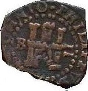 Spain 2 Maravedis Philip III 1602 B KM# 3.1 PHILIPPVS III B II coin obverse Spain 2 Maravedis Philip III 1602 B KM# 3.1 PHILIPPVS III B II coin obverse