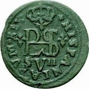 Spain 2 Maravedis Sevilla 1710 KM# 285.2 HISPANIARVM REX PHS S V II coin obverse Spain 2 Maravedis Sevilla 1710 KM# 285.2 HISPANIARVM REX PHS S V II coin obverse