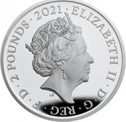 UK 2 Pounds 50th Anniversary of Mr. Men Little Miss 2021 Proof ELIZABETH II D G REG F D 2 POUNDS 2021 JC coin obverse UK 2 Pounds 50th Anniversary of Mr. Men Little Miss 2021 Proof ELIZABETH II D G REG F D 2 POUNDS 2021 JC coin obverse