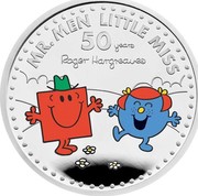 UK 2 Pounds 50th Anniversary of Mr. Men Little Miss 2021 Proof MR. MEN LITTLE MISS 50 YEARS ROGER HARGREAVES coin reverse UK 2 Pounds 50th Anniversary of Mr. Men Little Miss 2021 Proof MR. MEN LITTLE MISS 50 YEARS ROGER HARGREAVES coin reverse