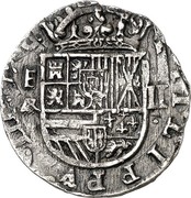 Spain 2 Reales Philip III 1614 Aqueduct S KM# 60 PHILIPPVS III D G AR II coin obverse Spain 2 Reales Philip III 1614 Aqueduct S KM# 60 PHILIPPVS III D G AR II coin obverse