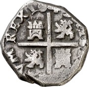 Spain 2 Reales Philip IV 1643 MD B KM# A30 HISPANIARVM REX 1643 coin reverse Spain 2 Reales Philip IV 1643 MD B KM# A30 HISPANIARVM REX 1643 coin reverse