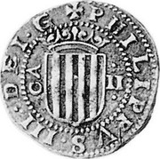 Spain 2 Reales Philip III 1651 KM# 39 PHILIPPVS III DEI G C A II coin obverse Spain 2 Reales Philip III 1651 KM# 39 PHILIPPVS III DEI G C A II coin obverse