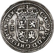 Spain 2 Reales Charles II 1687 Aqueduct BR KM# 208 CAROLVS II D G HISPANIAR REX BR coin obverse Spain 2 Reales Charles II 1687 Aqueduct BR KM# 208 CAROLVS II D G HISPANIAR REX BR coin obverse