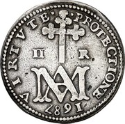 Spain 2 Reales Charles II 1687 Aqueduct BR KM# 208 PROTECTIONE VIRTVTE II R 1687 coin reverse Spain 2 Reales Charles II 1687 Aqueduct BR KM# 208 PROTECTIONE VIRTVTE II R 1687 coin reverse