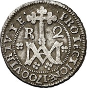 Spain 2 Reales Carlos II Seville 1700 S M KM# 242 PROTECTIONE 1700 VIRTVTE R 2 coin reverse