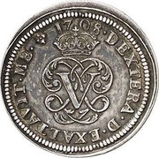 Spain 2 Reales Felipe V Segovia 1708 Y KM# 275 DEXTERA D EXALTAVIT ME 1708 V coin reverse Spain 2 Reales Felipe V Segovia 1708 Y KM# 275 DEXTERA D EXALTAVIT ME 1708 V coin reverse