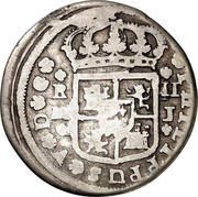 Spain 2 Reales Felipe V Madrid 1711 J KM# 290 PHILIPPUS V D G R II M J coin obverse Spain 2 Reales Felipe V Madrid 1711 J KM# 290 PHILIPPUS V D G R II M J coin obverse