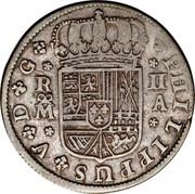 Spain 2 Reales Felipe V Madrid 1721 A KM# 296 PHILIPPUS V D G R II M A coin obverse Spain 2 Reales Felipe V Madrid 1721 A KM# 296 PHILIPPUS V D G R II M A coin obverse