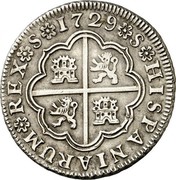 Spain 2 Reales Felipe V Seville 1729 KM# 340 S HISPANIARUM REX S 1729 coin reverse Spain 2 Reales Felipe V Seville 1729 KM# 340 S HISPANIARUM REX S 1729 coin reverse