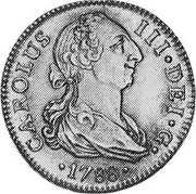 Spain 2 Reales Carlos III 1788 C KM# 412.2 CAROLUS III DEI G 1788 coin obverse Spain 2 Reales Carlos III 1788 C KM# 412.2 CAROLUS III DEI G 1788 coin obverse