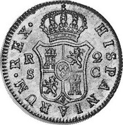 Spain 2 Reales Carlos III 1788 C KM# 412.2 HISPANIARUM REX R 2 S C coin reverse Spain 2 Reales Carlos III 1788 C KM# 412.2 HISPANIARUM REX R 2 S C coin reverse