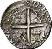 Spain 2 Reales (Philip III) KM# 27.2 HISPAN REGNORVM REX 1599 coin reverse Spain 2 Reales (Philip III) KM# 27.2 HISPAN REGNORVM REX 1599 coin reverse