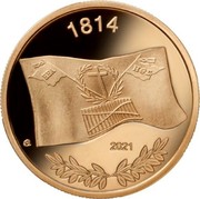 Greece 200 Euro The Flags of Greece - 1814 Flag 2021 1814 2021 coin obverse Greece 200 Euro The Flags of Greece - 1814 Flag 2021 1814 2021 coin obverse