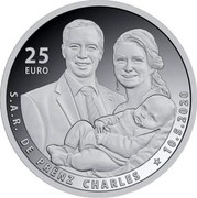 Luxembourg 25 Euro Prince Charles 2020 25 EURO S.A.R DE PRËNZ CHARLES 10. 05. 2020 coin obverse Luxembourg 25 Euro Prince Charles 2020 25 EURO S.A.R DE PRËNZ CHARLES 10. 05. 2020 coin obverse