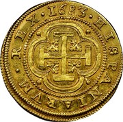 Spain 4 Escudos Charles II 1683 Aqueduct BR KM# 185.2 HISPANIARVM REX 1683 coin reverse Spain 4 Escudos Charles II 1683 Aqueduct BR KM# 185.2 HISPANIARVM REX 1683 coin reverse