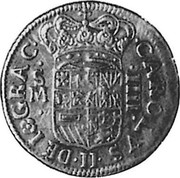 Spain 4 Escudos Sevilla 1699 S M KM# 232.2 CAROLVS II DE I GRAC SM IIII coin obverse