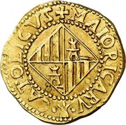 Spain 4 Escudos Carlos III Pretender 1707 KM# 48 MAIORICARV CATOLICVS coin reverse Spain 4 Escudos Carlos III Pretender 1707 KM# 48 MAIORICARV CATOLICVS coin reverse