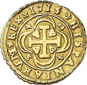 Spain 4 Escudos Felipe V Seville 1713 S M KM# 295 HISPANIARVM REX S 4 M 4 1713 coin reverse Spain 4 Escudos Felipe V Seville 1713 S M KM# 295 HISPANIARVM REX S 4 M 4 1713 coin reverse