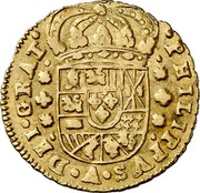 Spain 4 Escudos Felipe V Seville 1718 S M KM# 257 PHILIPPVS V DEI GRAT coin obverse Spain 4 Escudos Felipe V Seville 1718 S M KM# 257 PHILIPPVS V DEI GRAT coin obverse
