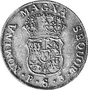 Spain 4 Escudos Sevilla 1749 S PJ KM# 375.2 NOMINA MAGNA SEQUOR P S J coin reverse Spain 4 Escudos Sevilla 1749 S PJ KM# 375.2 NOMINA MAGNA SEQUOR P S J coin reverse