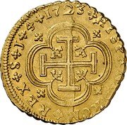 Spain 4 Escudos (Felipe V) KM# 314.2 4 HISPANIARUM REX SJ 1723 coin reverse Spain 4 Escudos (Felipe V) KM# 314.2 4 HISPANIARUM REX SJ 1723 coin reverse