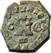 Spain 4 Maravedis Philip IV 1661 KM# 157 X HISPANIARVM REX 1661 C CA IIII coin reverse Spain 4 Maravedis Philip IV 1661 KM# 157 X HISPANIARVM REX 1661 C CA IIII coin reverse