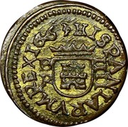 Spain 4 Maravedis Burgos 1663 B R KM# 156.1 HISPANIARVM REX 1661 B R IIII coin reverse Spain 4 Maravedis Burgos 1663 B R KM# 156.1 HISPANIARVM REX 1661 B R IIII coin reverse