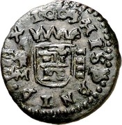 Spain 4 Maravedis Philip IV 1663 M KM# 176 HISPANIARVM REX 1663 R M IIII coin reverse