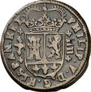 Spain 4 Maravedis Felipe V Valencia 1719 KM# 304 PHILIP V D G HISPAN REX IIII coin obverse Spain 4 Maravedis Felipe V Valencia 1719 KM# 304 PHILIP V D G HISPAN REX IIII coin obverse