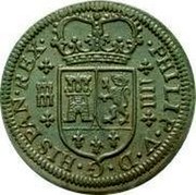 Spain 4 Maravedis Felipe V Segovia 1719 KM# 319 PHILIP V D G HISPAN REX IIII coin obverse Spain 4 Maravedis Felipe V Segovia 1719 KM# 319 PHILIP V D G HISPAN REX IIII coin obverse