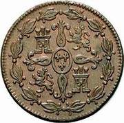 Spain 4 Maravedis Segovia Acueduct 1772 KM# 407.2 coin reverse Spain 4 Maravedis Segovia Acueduct 1772 KM# 407.2 coin reverse