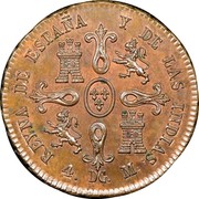 Spain 4 M Isabel II 1836 DG KM# 511.2 REYNA DE ESPAÑA Y DE LAS INDIAS 4 M DG coin reverse Spain 4 M Isabel II 1836 DG KM# 511.2 REYNA DE ESPAÑA Y DE LAS INDIAS 4 M DG coin reverse