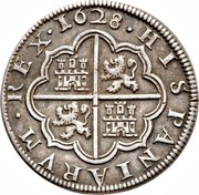 Spain 4 Reales Philip IV 1628 Aqueduct P KM# 98 HISPANIARUM REX 1628 coin reverse Spain 4 Reales Philip IV 1628 Aqueduct P KM# 98 HISPANIARUM REX 1628 coin reverse