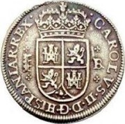 Spain 4 Reales Charles II 1687 Aqueduct BR KM# 209 CAROLVS II D G HISPANIAR REX BR coin obverse