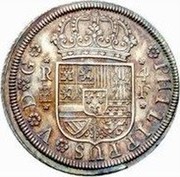 Spain 4 Reales Segovia Acueducto 1728 F KM# 337.3 PHILIPPUS V D G R 4 F coin obverse Spain 4 Reales Segovia Acueducto 1728 F KM# 337.3 PHILIPPUS V D G R 4 F coin obverse