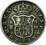 Spain 4 Reales Carlos III 1775 PJ KM# 413.1 HISPANIARUM REX R 4 M PJ coin reverse Spain 4 Reales Carlos III 1775 PJ KM# 413.1 HISPANIARUM REX R 4 M PJ coin reverse
