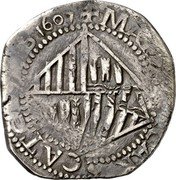 Spain 4 Reales Philip III Majorca 1607 KM# 6.1 MALORICARVM CATOLIC 1607 coin reverse Spain 4 Reales Philip III Majorca 1607 KM# 6.1 MALORICARVM CATOLIC 1607 coin reverse
