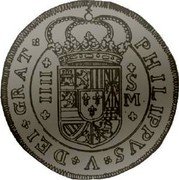 Spain 4 Reales Sevilla 1709 M KM# 280 PHILIPPVS V DEI GRA IIII S M coin obverse Spain 4 Reales Sevilla 1709 M KM# 280 PHILIPPVS V DEI GRA IIII S M coin obverse