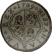 Spain 4 Reales Sevilla 1709 M KM# 280 HISPANIARVM REX 1709 coin reverse Spain 4 Reales Sevilla 1709 M KM# 280 HISPANIARVM REX 1709 coin reverse