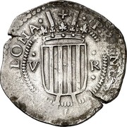 Spain 5 Reales lozenge 1641 KM# 74 V R PRINCIPAT CATALONA coin obverse Spain 5 Reales lozenge 1641 KM# 74 V R PRINCIPAT CATALONA coin obverse