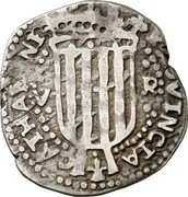 Spain 5 Reales Puigcerda 1641 KM# 70 V R PROVINCIA CATHALONI coin obverse Spain 5 Reales Puigcerda 1641 KM# 70 V R PROVINCIA CATHALONI coin obverse