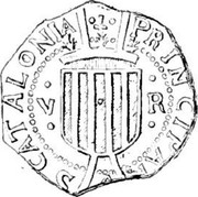 Spain 5 Reales Berga 1641 KM# 59 V R PRINCIPATVS CATALONIAE coin obverse Spain 5 Reales Berga 1641 KM# 59 V R PRINCIPATVS CATALONIAE coin obverse